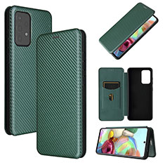 Handytasche Stand Schutzhülle Flip Leder Hülle L07Z für Samsung Galaxy A72 4G Grün