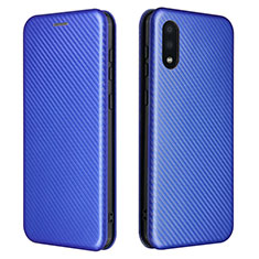 Handytasche Stand Schutzhülle Flip Leder Hülle L07Z für Samsung Galaxy M02 Blau