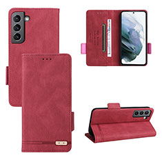 Handytasche Stand Schutzhülle Flip Leder Hülle L07Z für Samsung Galaxy S21 Plus 5G Rot