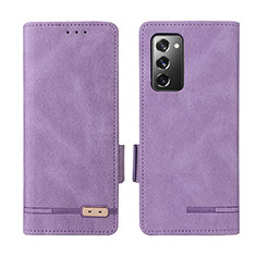 Handytasche Stand Schutzhülle Flip Leder Hülle L07Z für Samsung Galaxy Z Fold2 5G Violett