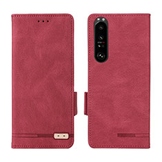 Handytasche Stand Schutzhülle Flip Leder Hülle L07Z für Sony Xperia 1 III Rot