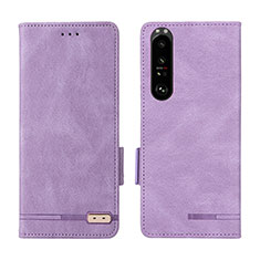 Handytasche Stand Schutzhülle Flip Leder Hülle L07Z für Sony Xperia 1 III Violett