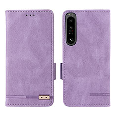 Handytasche Stand Schutzhülle Flip Leder Hülle L07Z für Sony Xperia 1 IV Violett