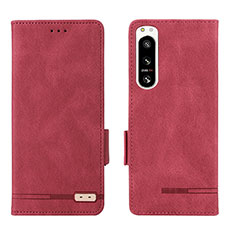 Handytasche Stand Schutzhülle Flip Leder Hülle L07Z für Sony Xperia 5 IV Rot