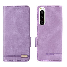 Handytasche Stand Schutzhülle Flip Leder Hülle L07Z für Sony Xperia 5 IV Violett