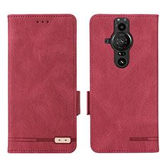 Handytasche Stand Schutzhülle Flip Leder Hülle L07Z für Sony Xperia PRO-I Rot