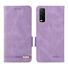 Handytasche Stand Schutzhülle Flip Leder Hülle L07Z für Vivo Y12s (2021) Violett