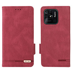 Handytasche Stand Schutzhülle Flip Leder Hülle L07Z für Xiaomi Redmi 10 India Rot