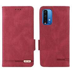 Handytasche Stand Schutzhülle Flip Leder Hülle L07Z für Xiaomi Redmi 9T 4G Rot