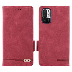 Handytasche Stand Schutzhülle Flip Leder Hülle L07Z für Xiaomi Redmi Note 10 5G Rot