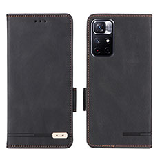 Handytasche Stand Schutzhülle Flip Leder Hülle L07Z für Xiaomi Redmi Note 11T 5G Schwarz