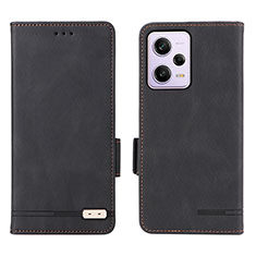 Handytasche Stand Schutzhülle Flip Leder Hülle L07Z für Xiaomi Redmi Note 12 Pro 5G Schwarz