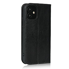 Handytasche Stand Schutzhülle Flip Leder Hülle L08 für Apple iPhone 12 Schwarz