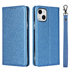 Handytasche Stand Schutzhülle Flip Leder Hülle L08 für Apple iPhone 14 Blau