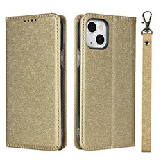 Handytasche Stand Schutzhülle Flip Leder Hülle L08 für Apple iPhone 14 Gold