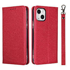 Handytasche Stand Schutzhülle Flip Leder Hülle L08 für Apple iPhone 14 Rot
