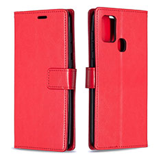 Handytasche Stand Schutzhülle Flip Leder Hülle L08 für Samsung Galaxy A21s Rot