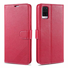 Handytasche Stand Schutzhülle Flip Leder Hülle L08 für Vivo V20 Pro 5G Rot