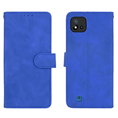 Handytasche Stand Schutzhülle Flip Leder Hülle L08Z für Realme C20 Blau