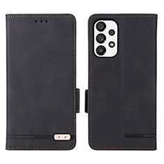 Handytasche Stand Schutzhülle Flip Leder Hülle L08Z für Samsung Galaxy A73 5G Schwarz