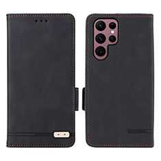 Handytasche Stand Schutzhülle Flip Leder Hülle L08Z für Samsung Galaxy S24 Ultra 5G Schwarz