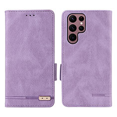 Handytasche Stand Schutzhülle Flip Leder Hülle L08Z für Samsung Galaxy S25 Ultra 5G Violett