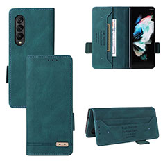 Handytasche Stand Schutzhülle Flip Leder Hülle L08Z für Samsung Galaxy Z Fold3 5G Grün