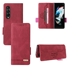 Handytasche Stand Schutzhülle Flip Leder Hülle L08Z für Samsung Galaxy Z Fold4 5G Rot