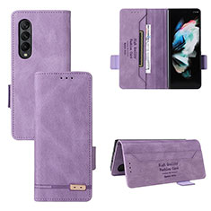 Handytasche Stand Schutzhülle Flip Leder Hülle L08Z für Samsung Galaxy Z Fold4 5G Violett