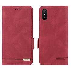 Handytasche Stand Schutzhülle Flip Leder Hülle L08Z für Xiaomi Redmi 9A Rot