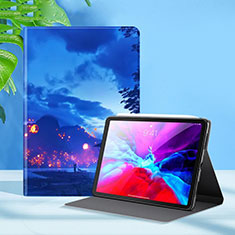 Handytasche Stand Schutzhülle Flip Leder Hülle L09 für Apple iPad Pro 12.9 (2020) Blau