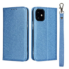 Handytasche Stand Schutzhülle Flip Leder Hülle L09 für Apple iPhone 12 Mini Hellblau