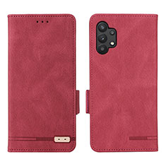 Handytasche Stand Schutzhülle Flip Leder Hülle L09Z für Samsung Galaxy A32 4G Rot