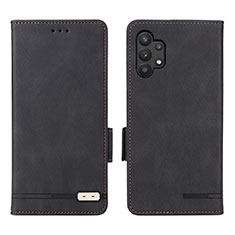 Handytasche Stand Schutzhülle Flip Leder Hülle L09Z für Samsung Galaxy A32 5G Schwarz