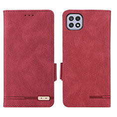 Handytasche Stand Schutzhülle Flip Leder Hülle L09Z für Samsung Galaxy F42 5G Rot