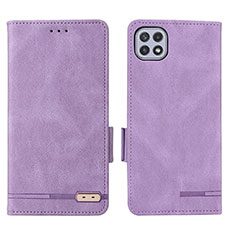 Handytasche Stand Schutzhülle Flip Leder Hülle L09Z für Samsung Galaxy F42 5G Violett