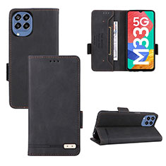 Handytasche Stand Schutzhülle Flip Leder Hülle L09Z für Samsung Galaxy M33 5G Schwarz