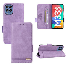 Handytasche Stand Schutzhülle Flip Leder Hülle L09Z für Samsung Galaxy M33 5G Violett