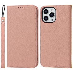 Handytasche Stand Schutzhülle Flip Leder Hülle L10 für Apple iPhone 14 Pro Max Rosegold