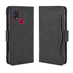 Handytasche Stand Schutzhülle Flip Leder Hülle L10 für Samsung Galaxy M31 Schwarz