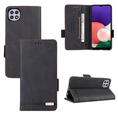 Handytasche Stand Schutzhülle Flip Leder Hülle L10Z für Samsung Galaxy A22 5G Schwarz