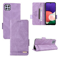 Handytasche Stand Schutzhülle Flip Leder Hülle L10Z für Samsung Galaxy A22 5G Violett