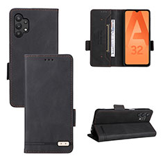 Handytasche Stand Schutzhülle Flip Leder Hülle L11Z für Samsung Galaxy A32 5G Schwarz