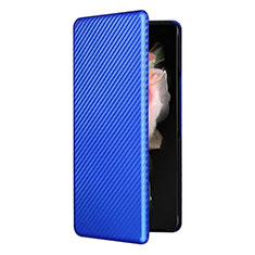 Handytasche Stand Schutzhülle Flip Leder Hülle L11Z für Samsung Galaxy Z Fold3 5G Blau