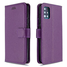 Handytasche Stand Schutzhülle Flip Leder Hülle L12 für Samsung Galaxy A51 5G Violett