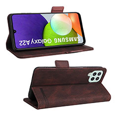 Handytasche Stand Schutzhülle Flip Leder Hülle L12Z für Samsung Galaxy A22 4G Braun