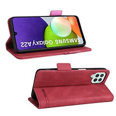 Handytasche Stand Schutzhülle Flip Leder Hülle L12Z für Samsung Galaxy A22 4G Rot