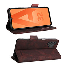 Handytasche Stand Schutzhülle Flip Leder Hülle L12Z für Samsung Galaxy A32 4G Braun