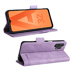 Handytasche Stand Schutzhülle Flip Leder Hülle L12Z für Samsung Galaxy A32 4G Violett