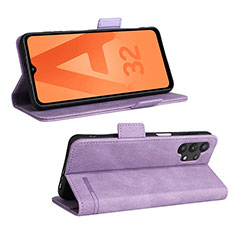 Handytasche Stand Schutzhülle Flip Leder Hülle L12Z für Samsung Galaxy M32 5G Violett